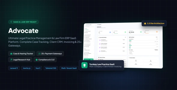 Advocate - Legal Practice Management & Law Firm ERP SaaS Platform